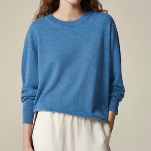 J.Crew Cashmere Relaxed Crewneck Sweater in Heather Twilight Blue Medium